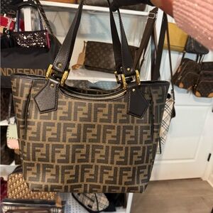 🔥SEND OFFER🔥Fendi Black and Brown Logo Tote
